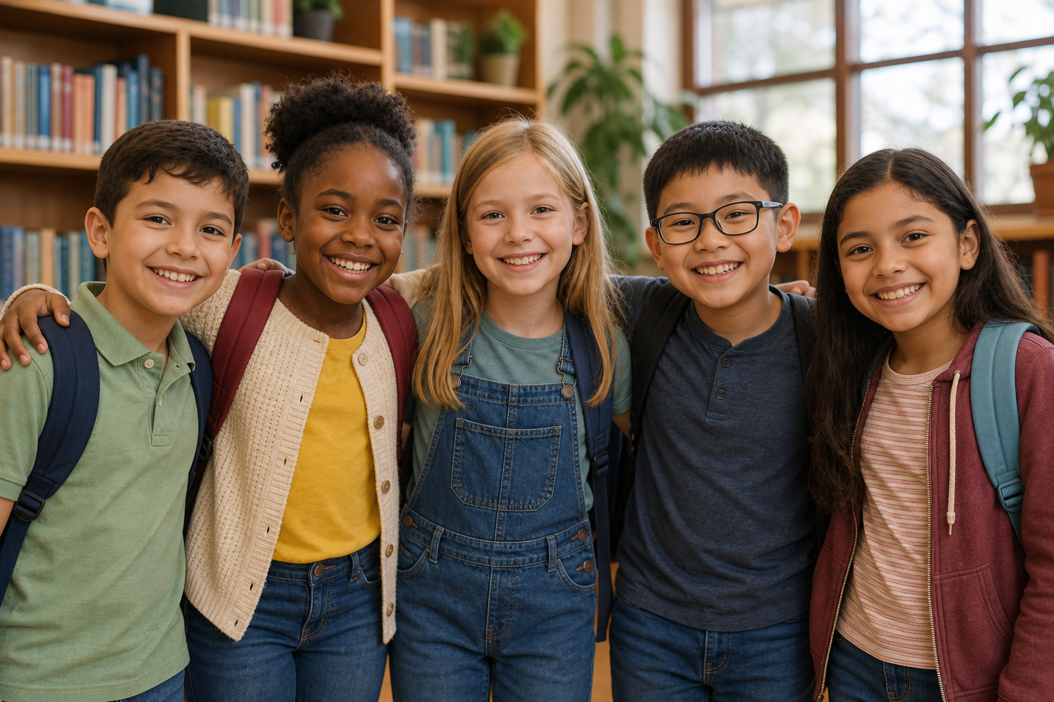 Students together at school