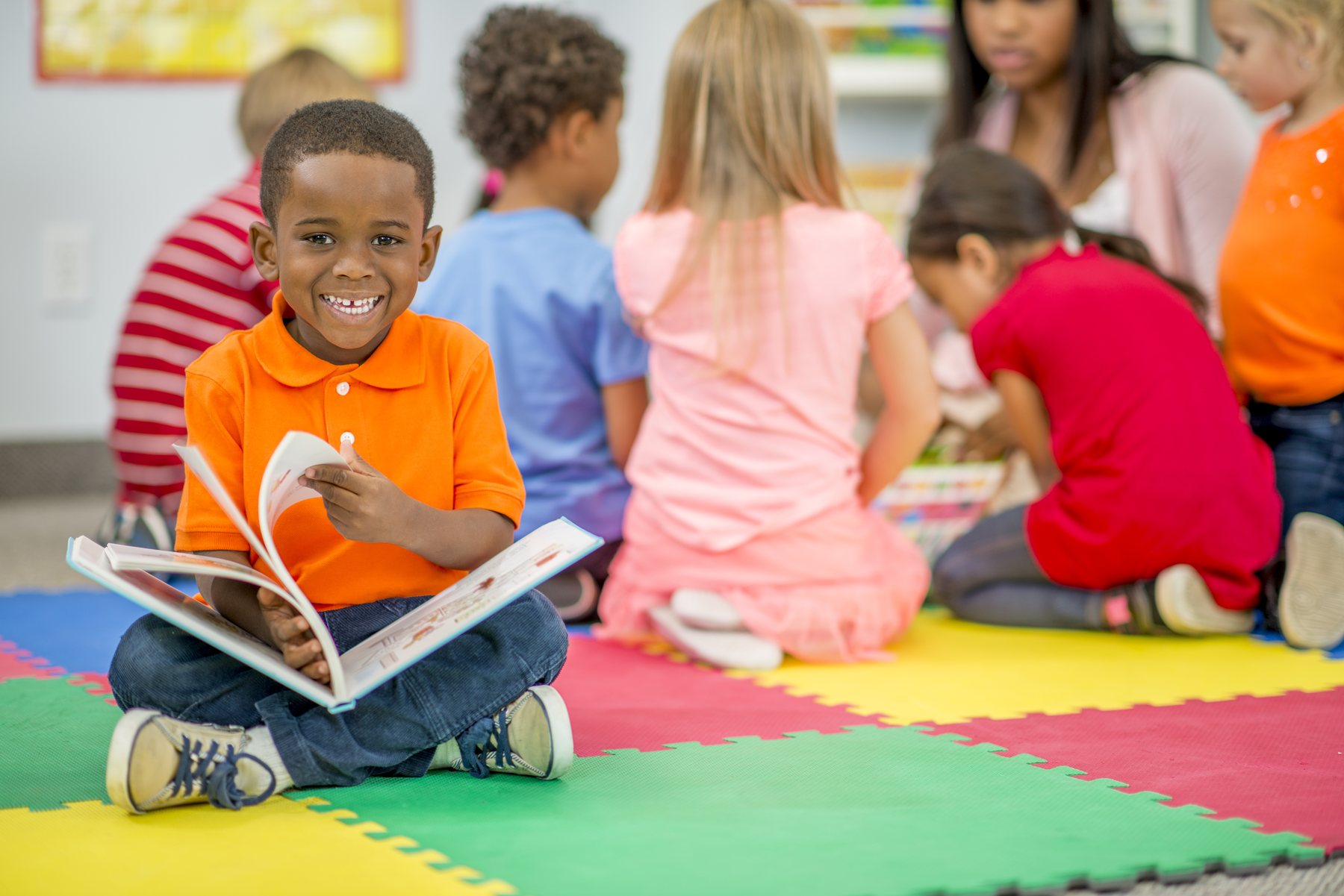 A student reading in a supportive learning environment