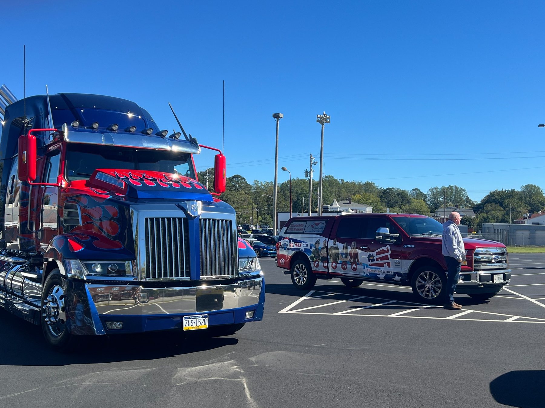 An Optimus Prime-style semi truck at the Transformers VIP experience